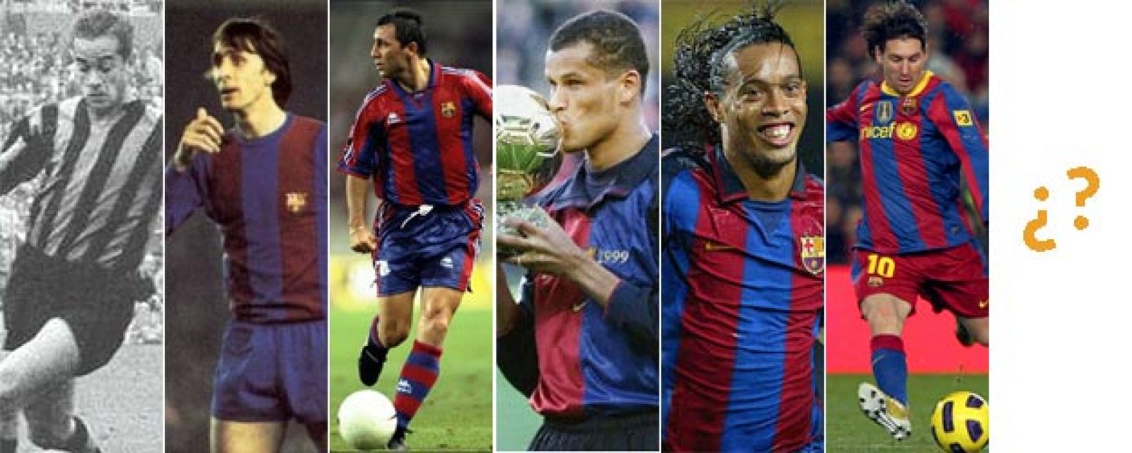 Luis Suárez, Johann Cruyff, Hristo Stoitchkov, Rivaldo, Ronaldinho y Messi ya han besado el Balón de Oro como jugadores del Barça.