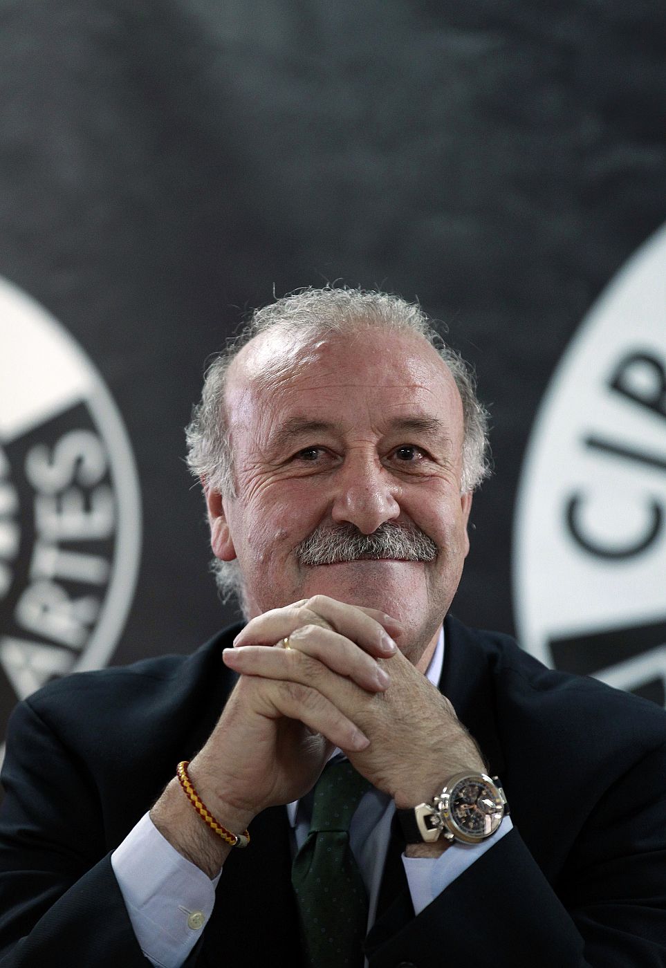 Spain's coach Vicente del Bosque smiles during the presentation of Joaquin Maroto's book "The Del Bosque method" in Madrid