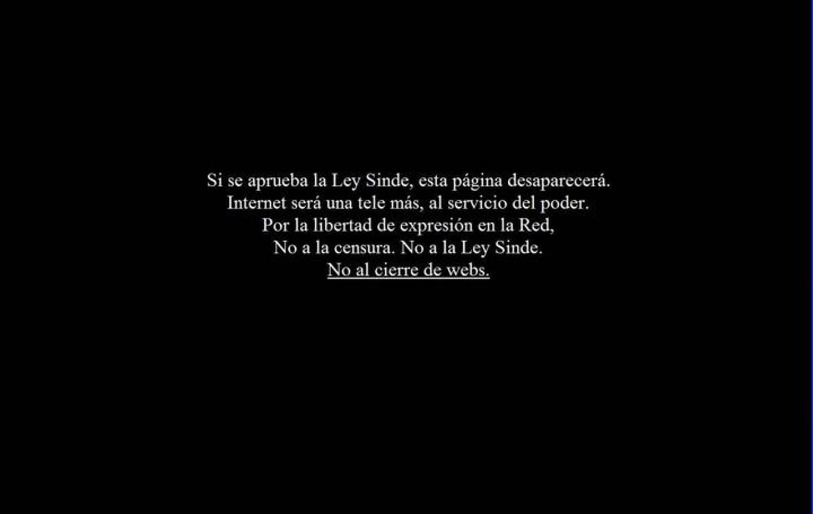  Una veintena de webs cierran contra la Ley Sinde