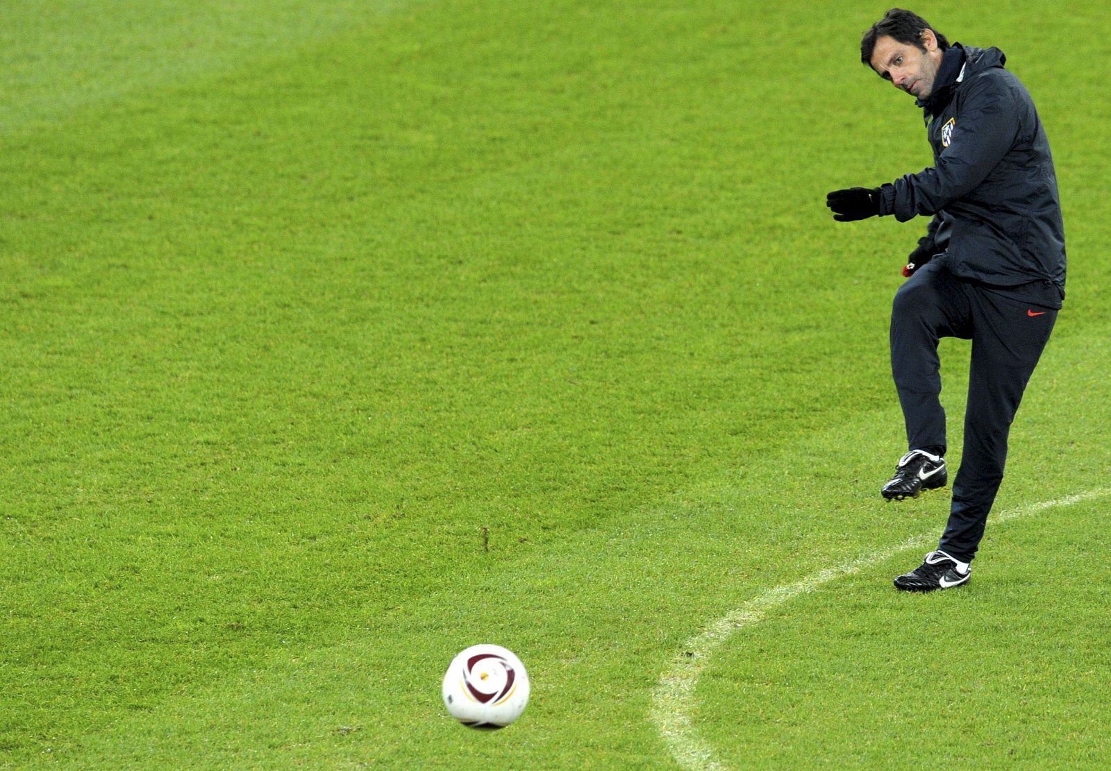 El entrenador del Atlético de Madrid, Quique Sanchez Flores