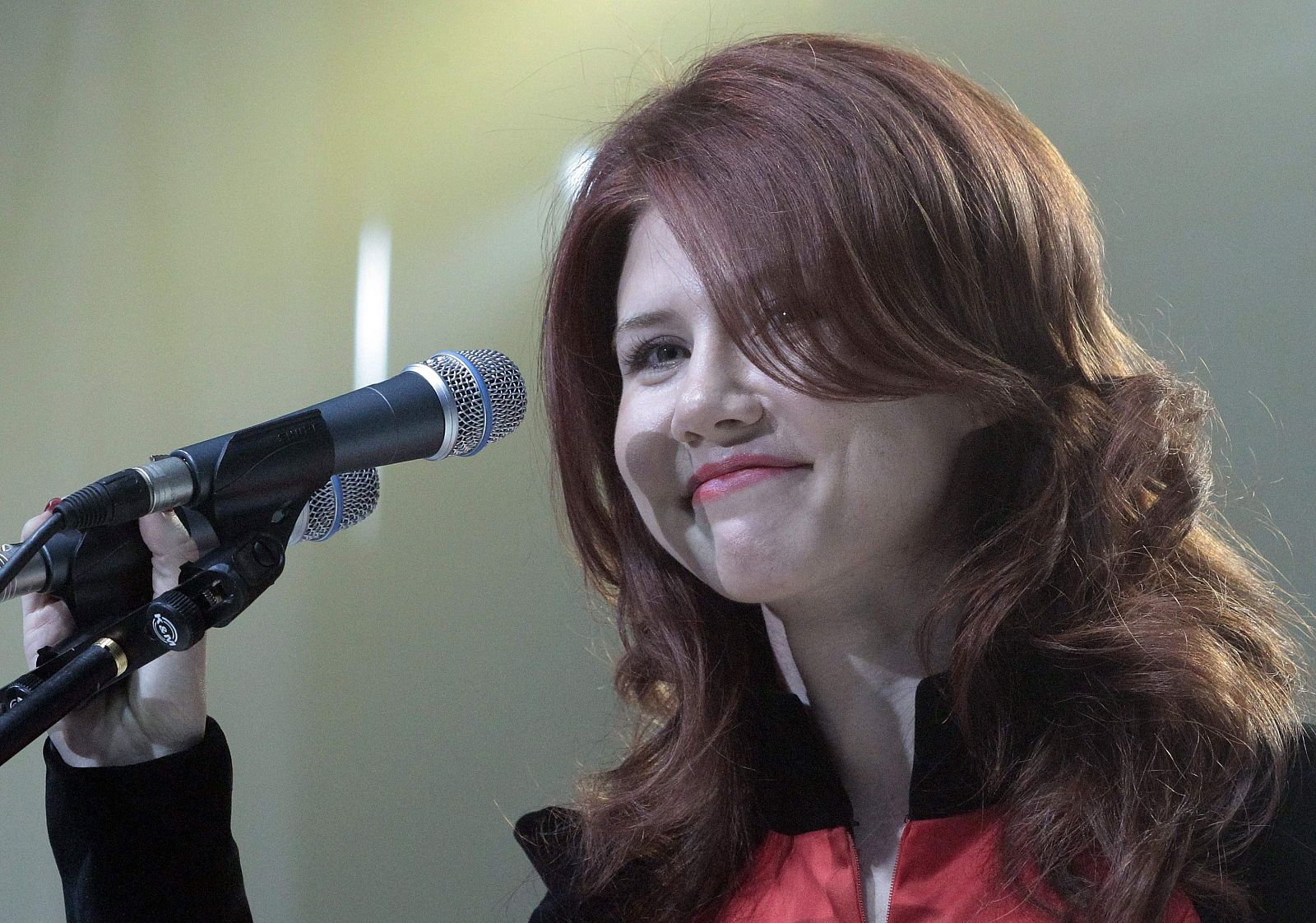 Chapman, durante su discurso en el congreso de las juventudes de Putin.