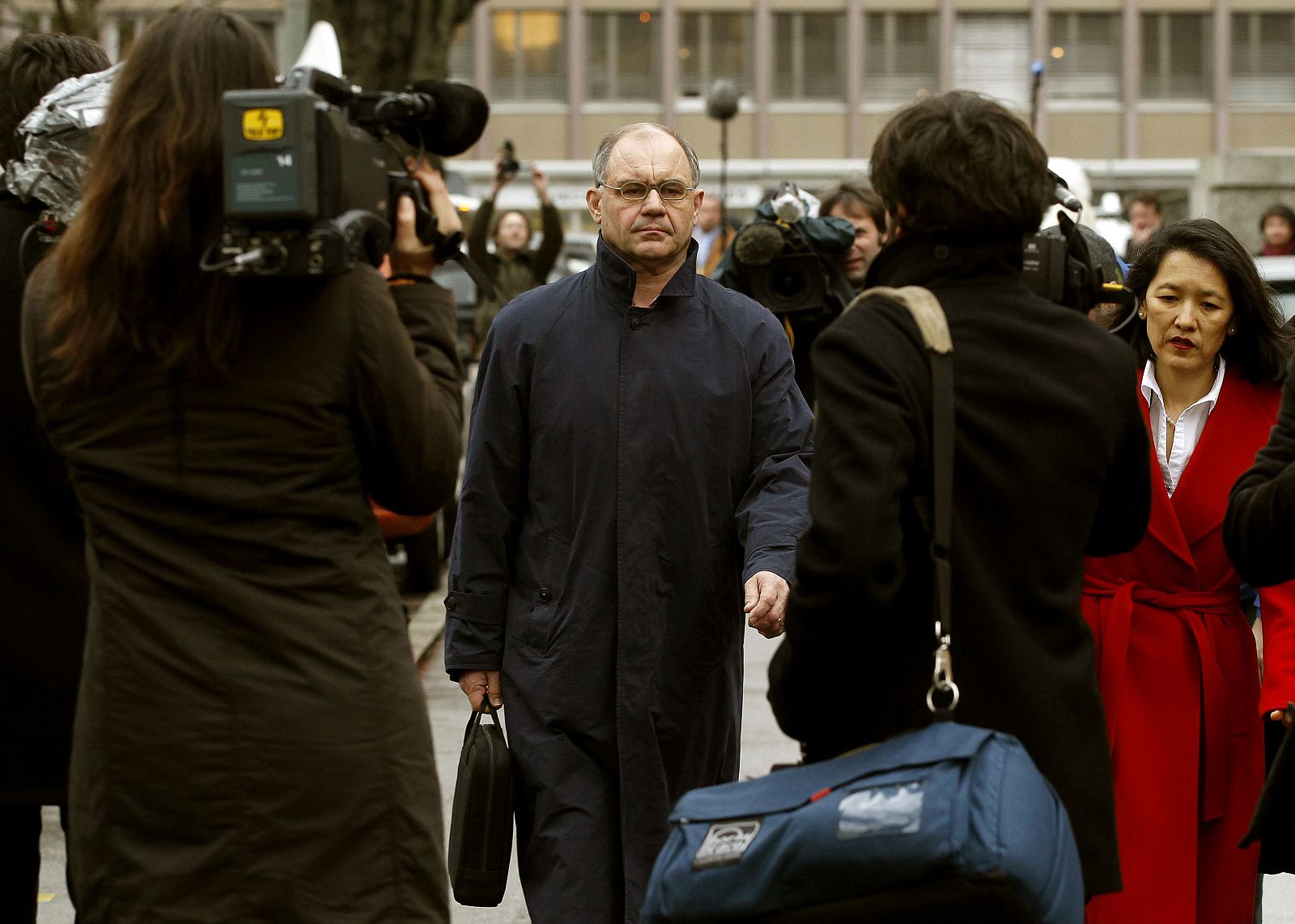 El exbanquero suizo Rudolf Elmer durante una pausa en el juicio en la corte regional de Zurich.