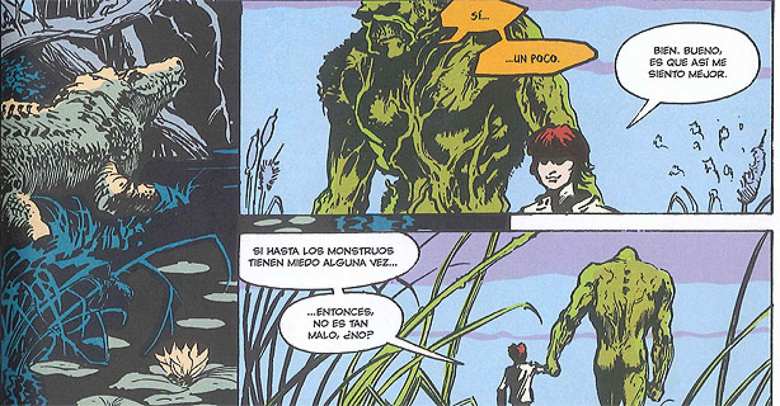 Viñetas de 'La Cosa del pantano', de Alan Moore, Steve Bisette y John Totleben