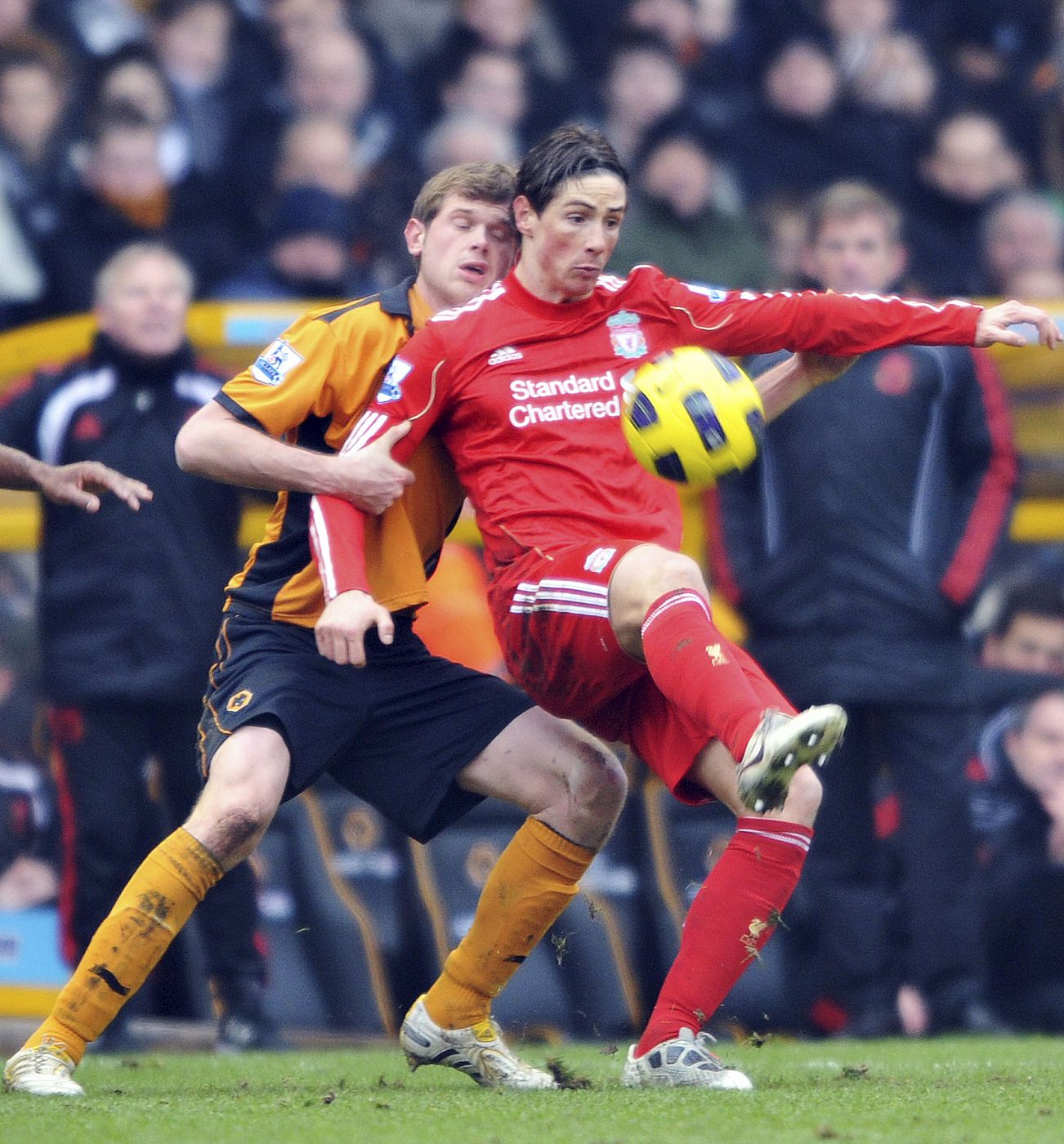 Fernando Torres, goleador del Liverpool ante el Wolverhampton en la Premier.