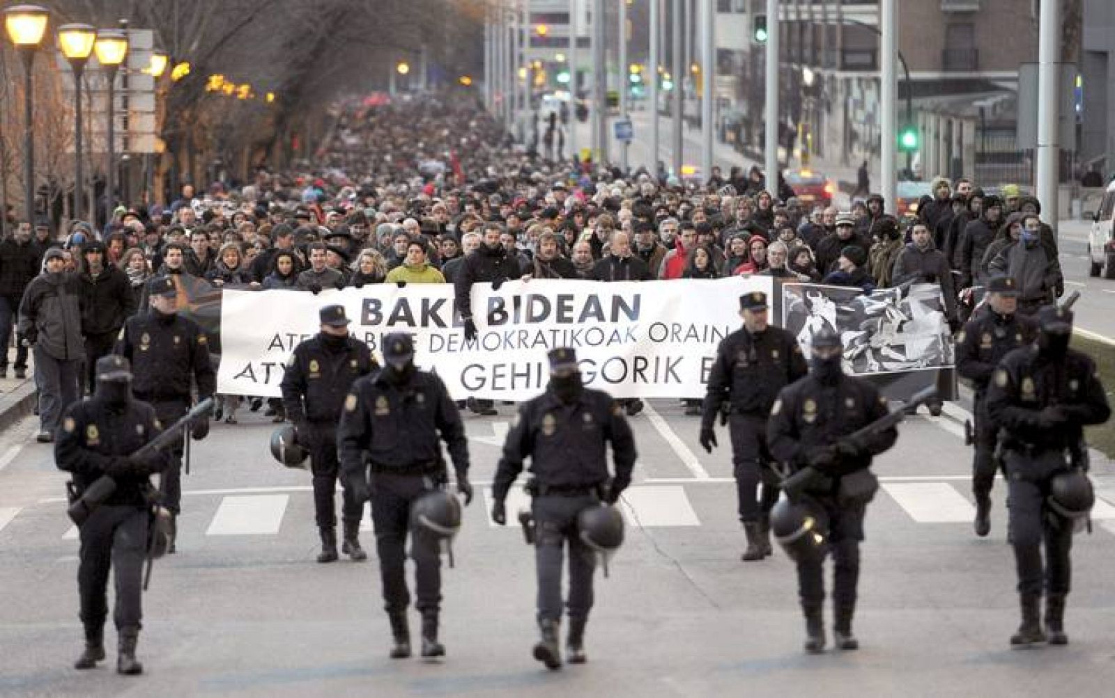 MANIFESTACIÓN EN PAMPLONA CONTRA LAS DETENCIONES Y POR UN PROCESO DEMOCRÁTICO 