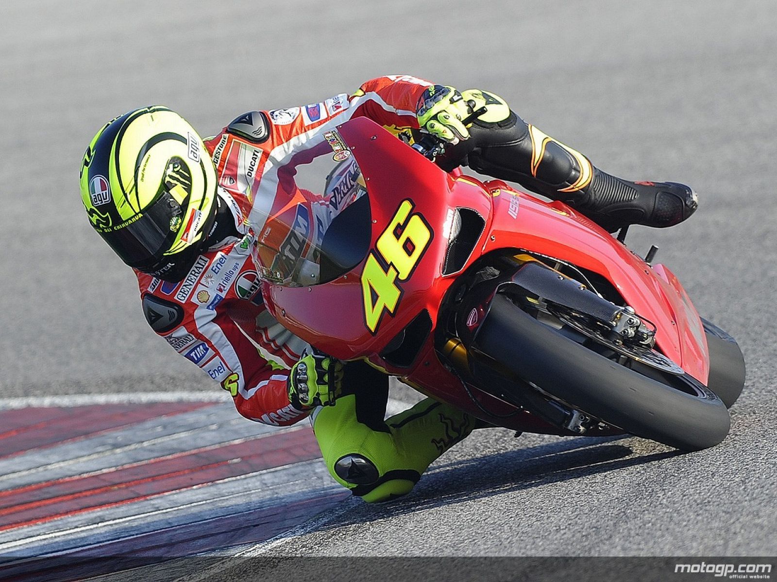 Rossi durante la prueba privada en el circuito de Misano.