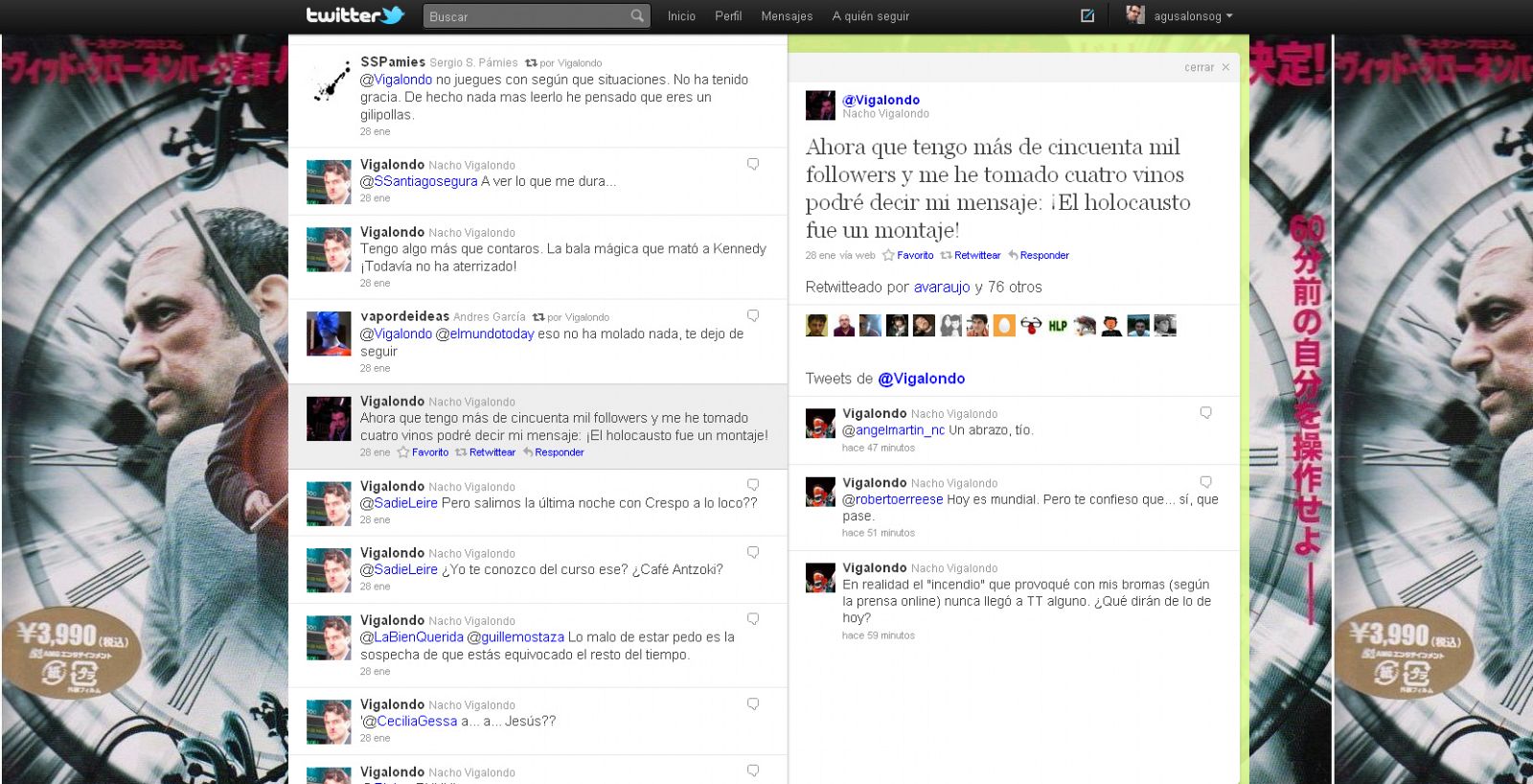 El Twitter de Nacho Vigalondo