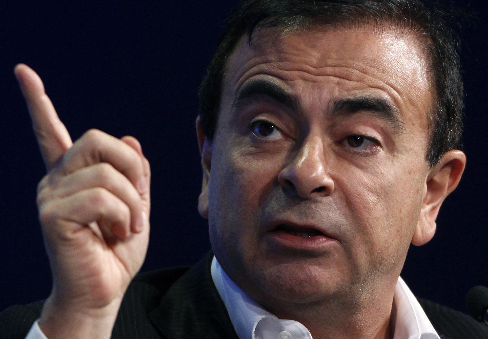 Chairman and CEO of Renault-Nissan Alliance, Ghosn speaks during a session at the World Economic Forum in Davos