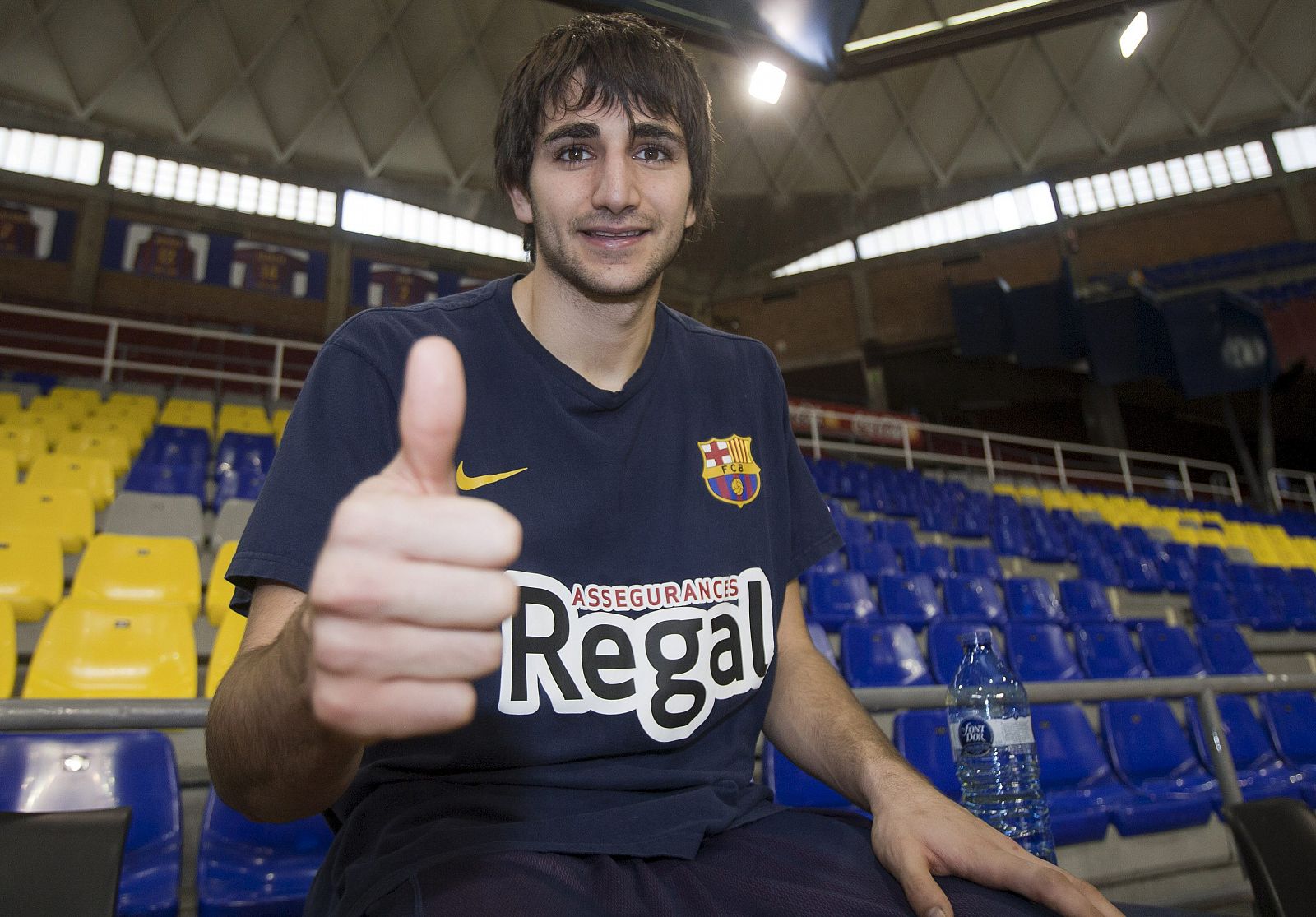 El base del Regal Barcelona, Ricky Rubio, tras un entrenamiento para preparar el partido de Copa ante DKV.