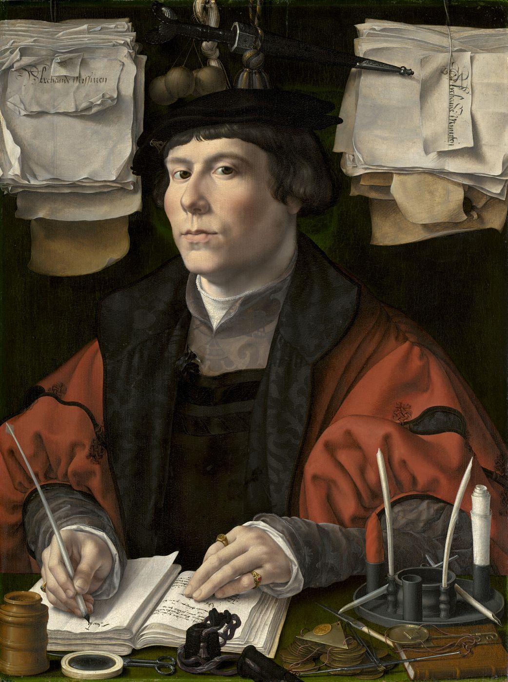 Retrato de un hombre (¿Jan Jacobsz Snoek?). (sobre 1530). Jan Gossaert. Óleo sobre tabla.