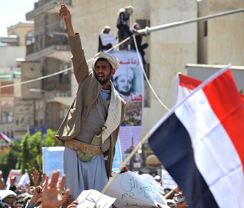 Manifestación en Saná, capital de Yemen, contra el Gobierno de Ali Abdalá Saleh