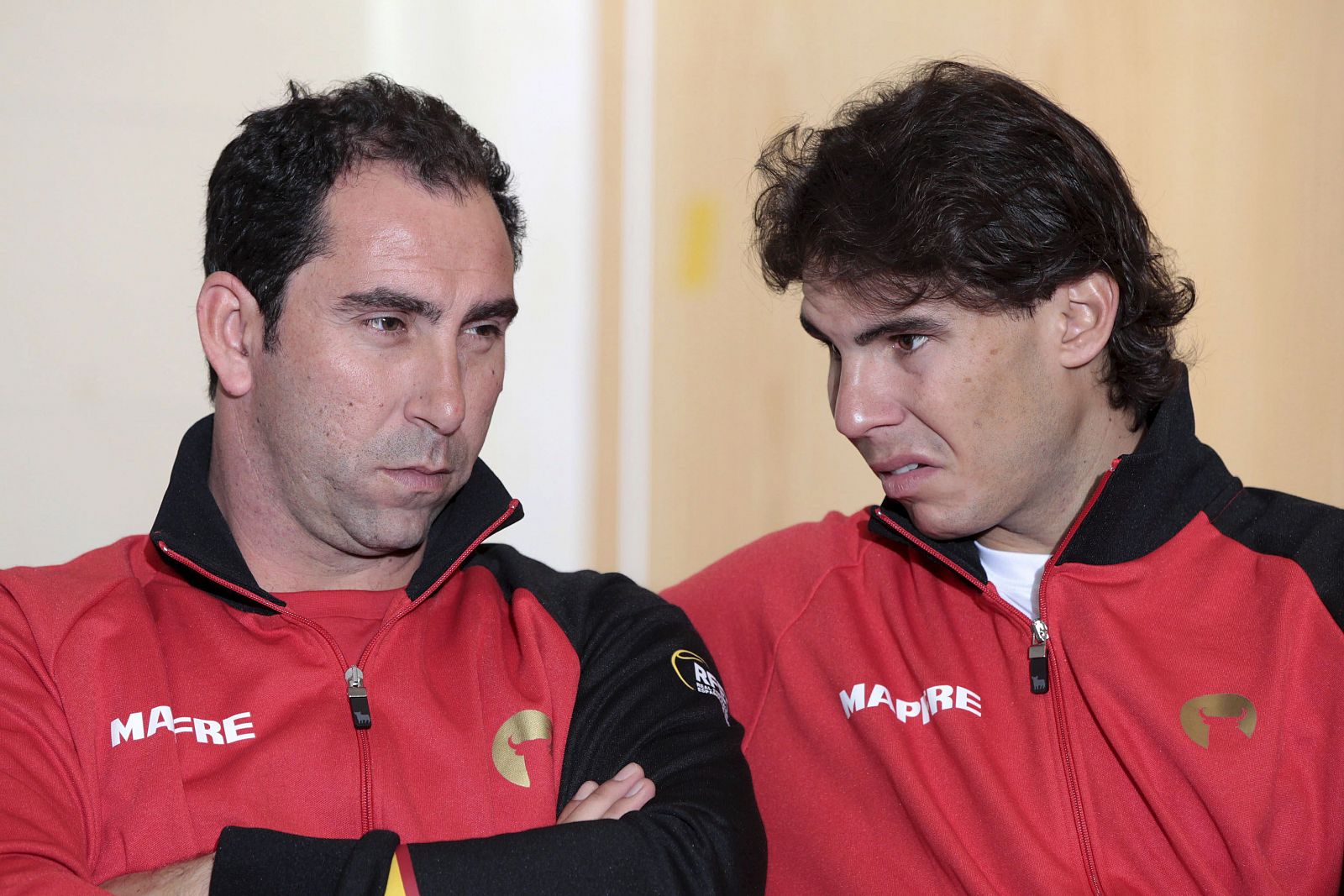 Rafa Nadal y Albert Costa, en rueda de prensa