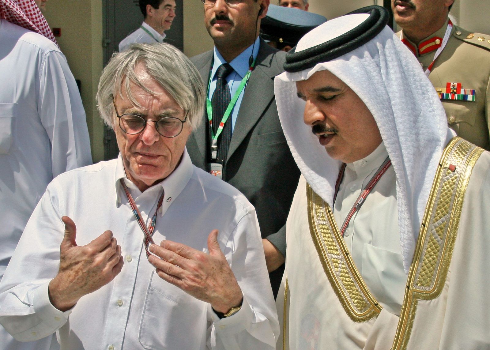 Ecclestone, junto al rey Hamad bin Isa al-Khalifa, en Manama.