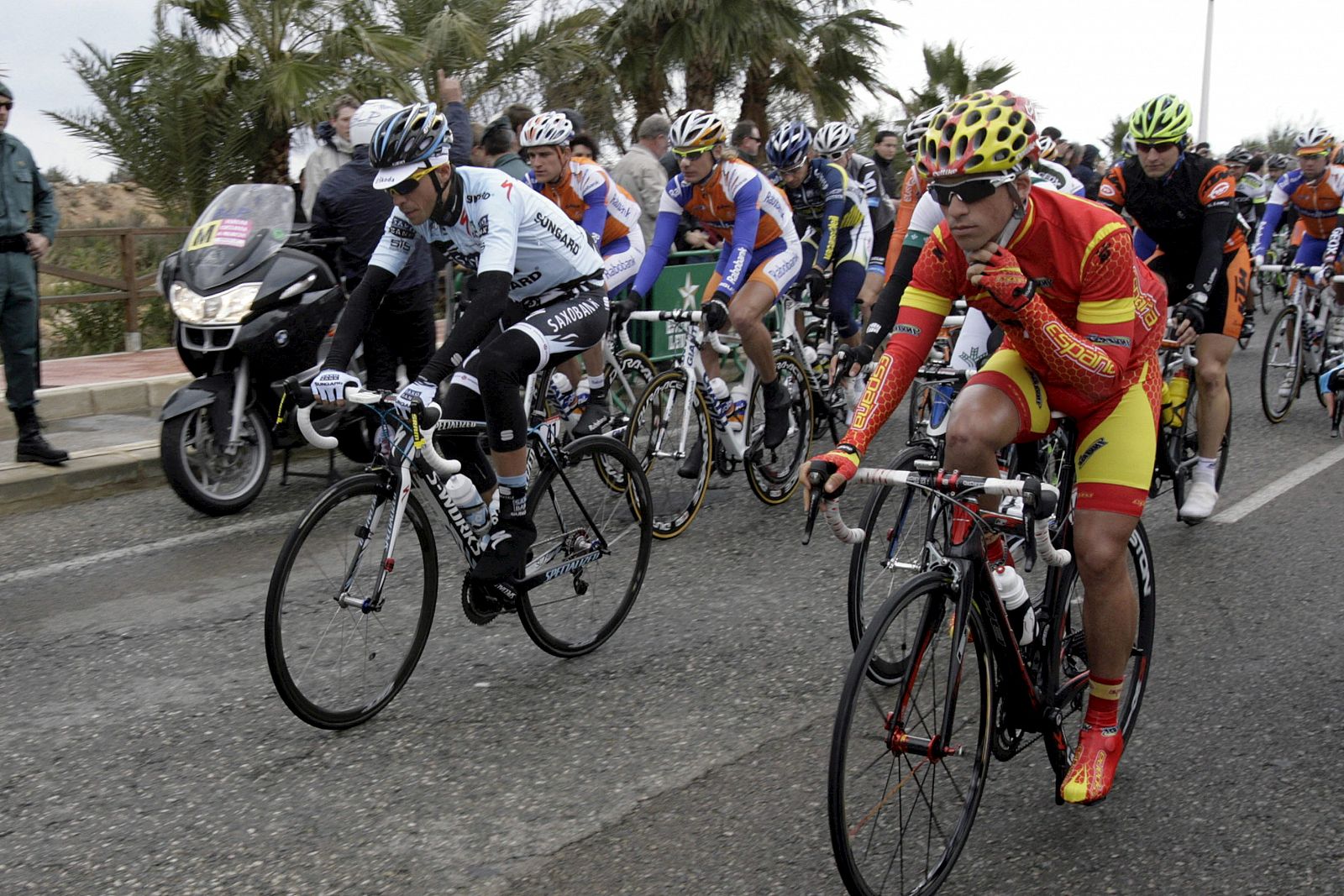 Contador, en la salida de la etapa.