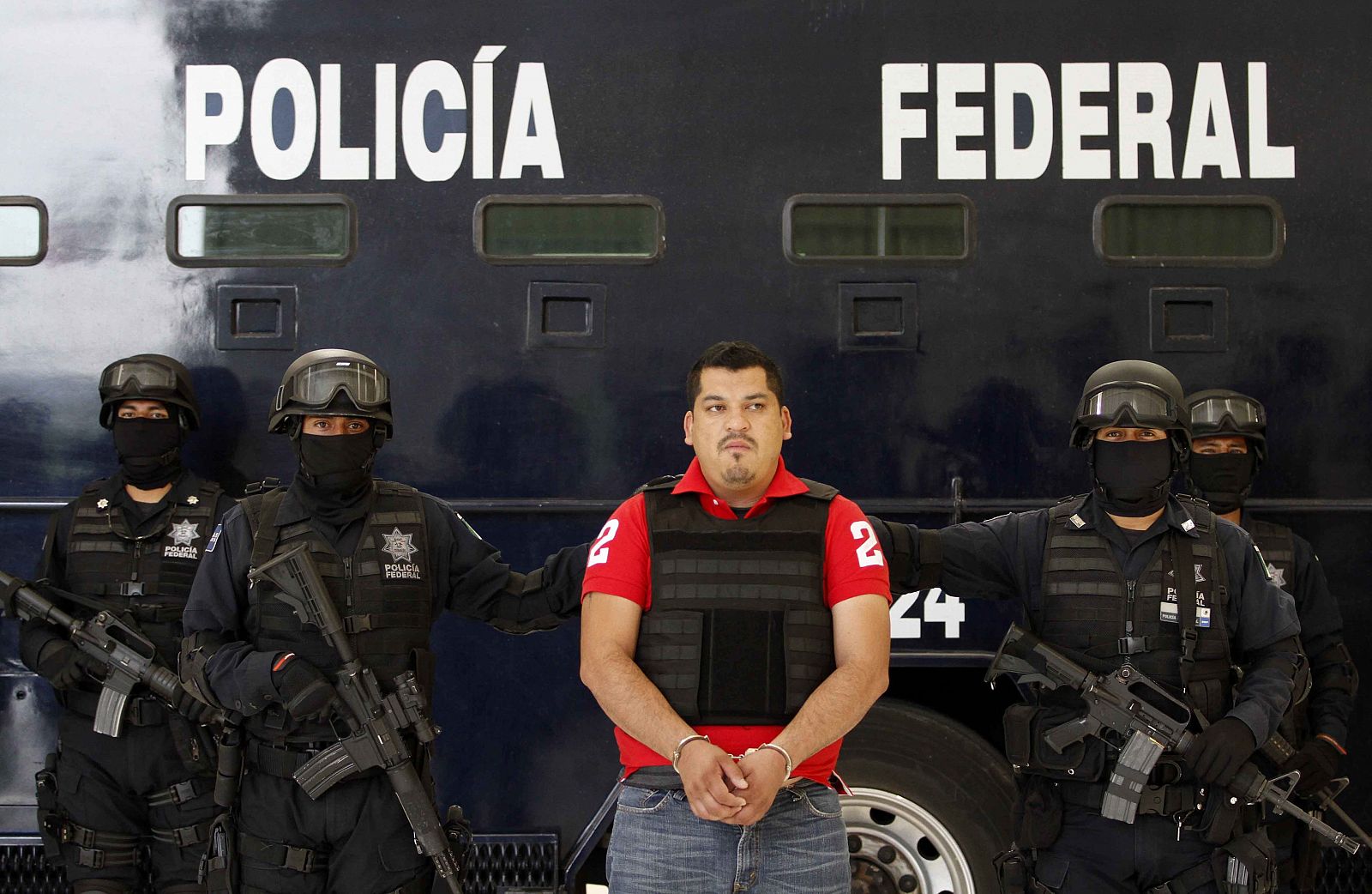 La policía escolta a Marcos Carmona Hernández, alias El Cabrito, el líder de Los Zetas en Oaxaca.