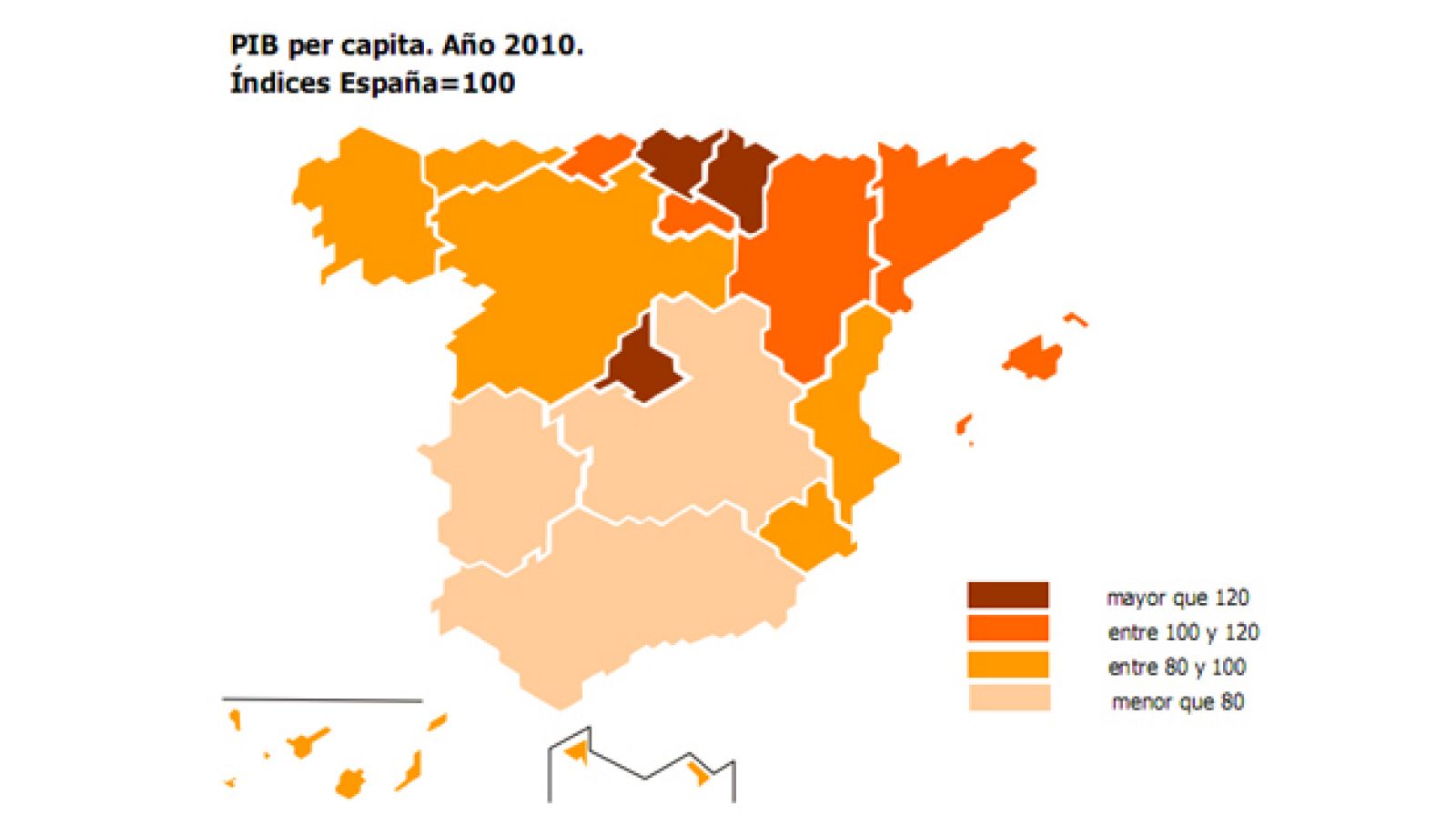 Mapa del PIB per cápita en 2010