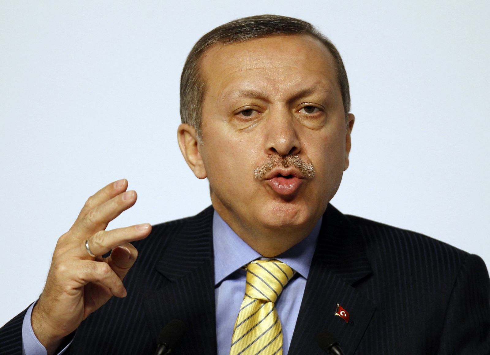 El primer ministro turco, Recep Tayyip Erdogan, en rueda de prensa el pasado dia 24 de marzo