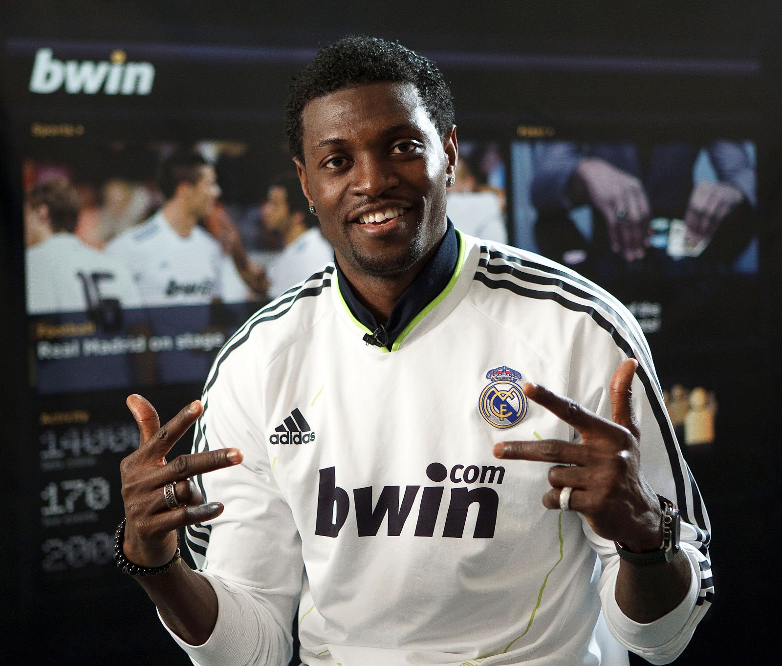 El delantero togolés del Real Madrid Adebayor.