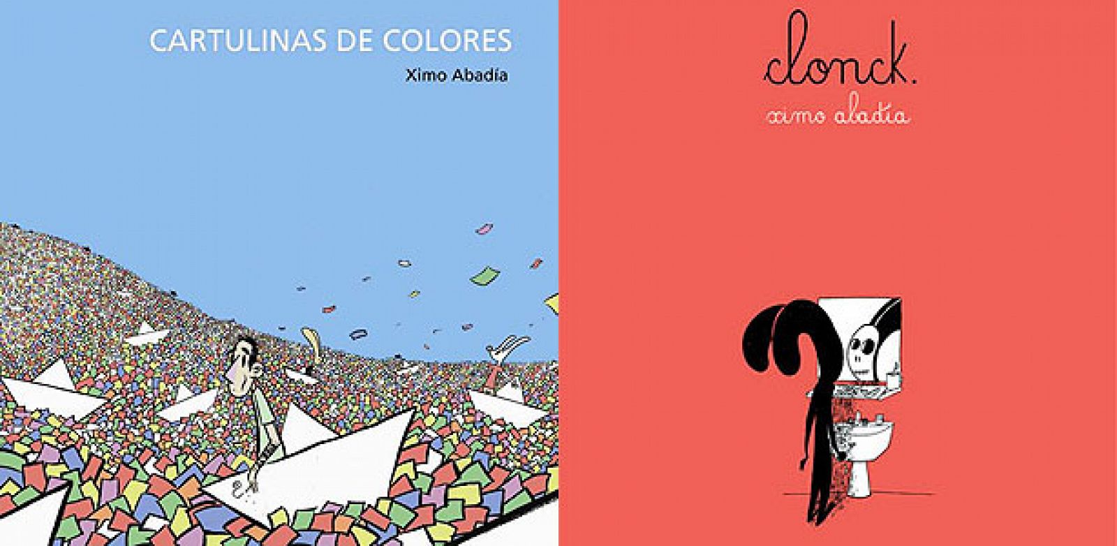 Portadas de 'Cartulinas de colores' y 'Clonk', de Ximo Abadía