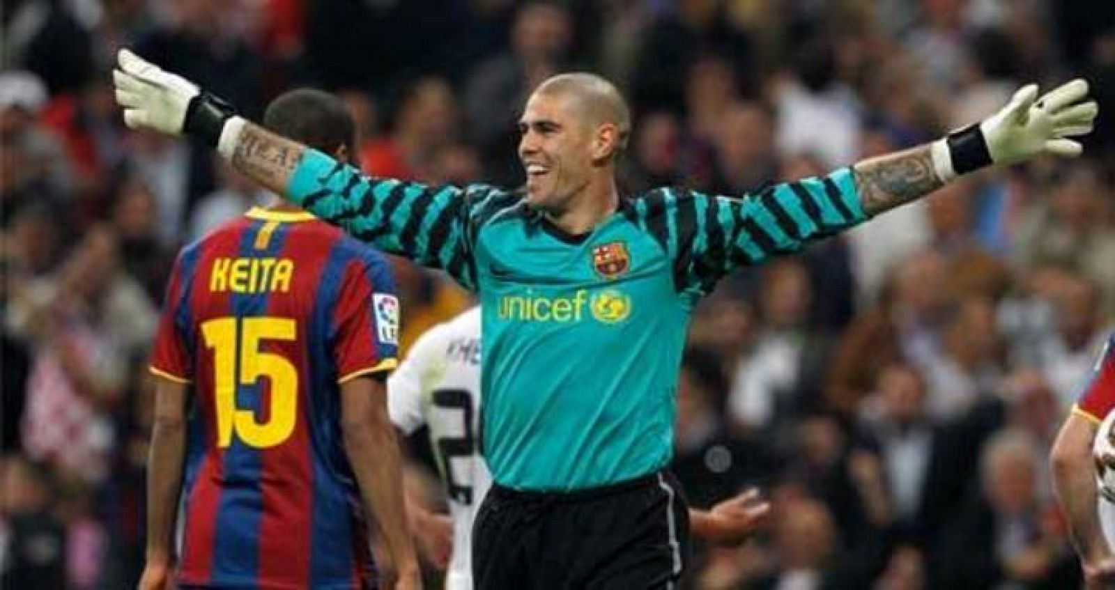 Víctor Valdés, portero del Barcelona, ha sido fundamental para que su equipo cante el alirón.