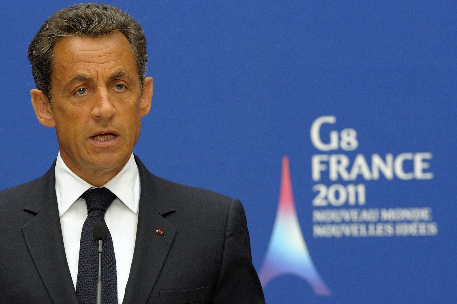 El presidente francés, Nicolas Sarkozy, durante la inauguración de la cumbre