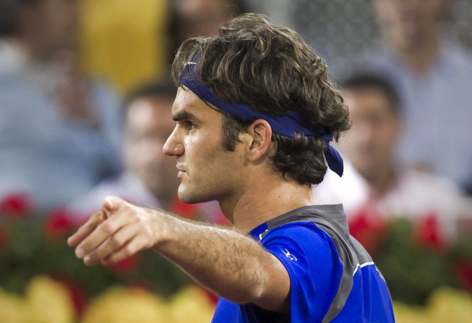 El tenista suizo Roger Federer tras perder en Madrid ante el español Rafa Nadal