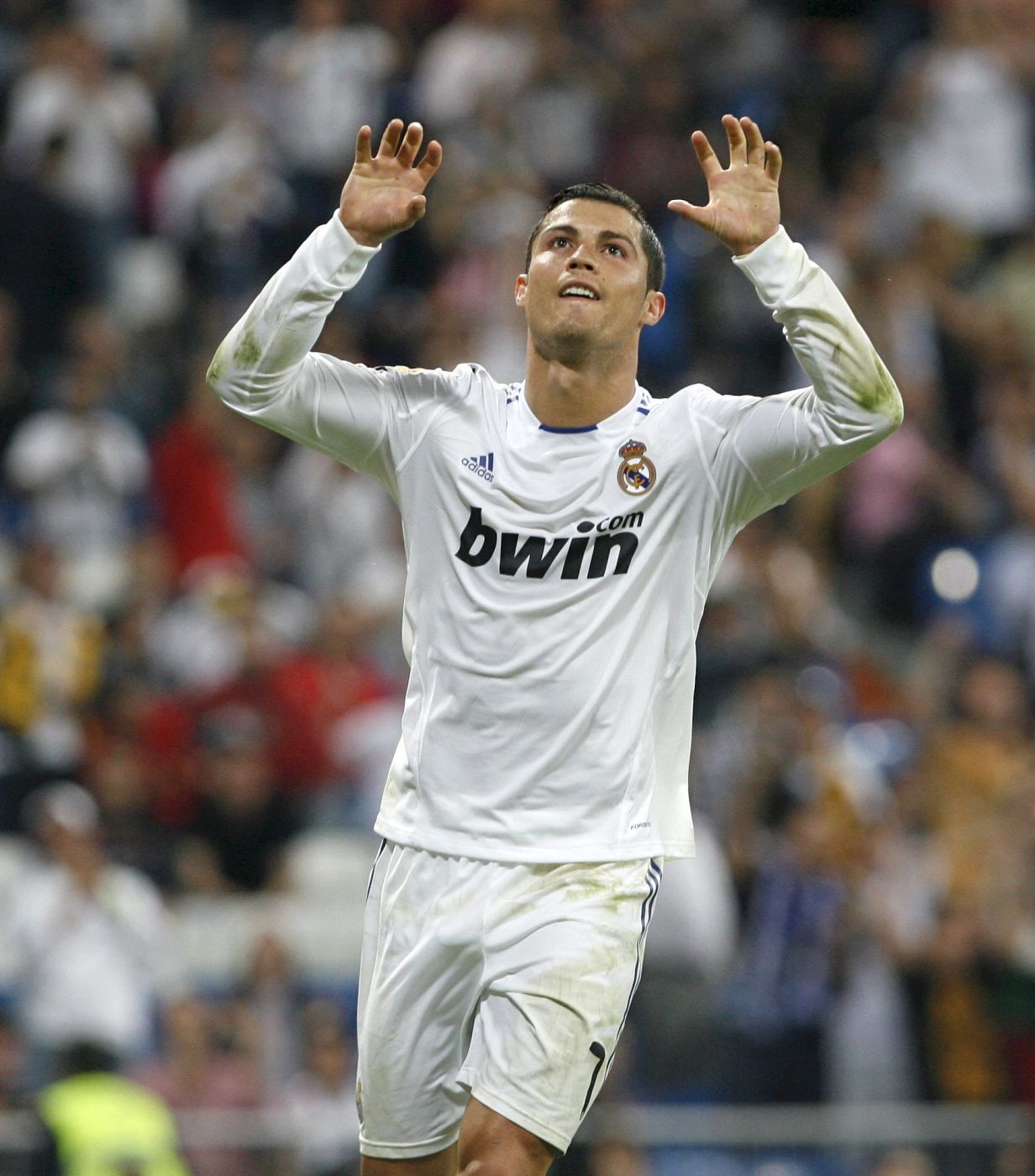 Cristiano Ronaldo celebra su tercer gol ante el Getafe.