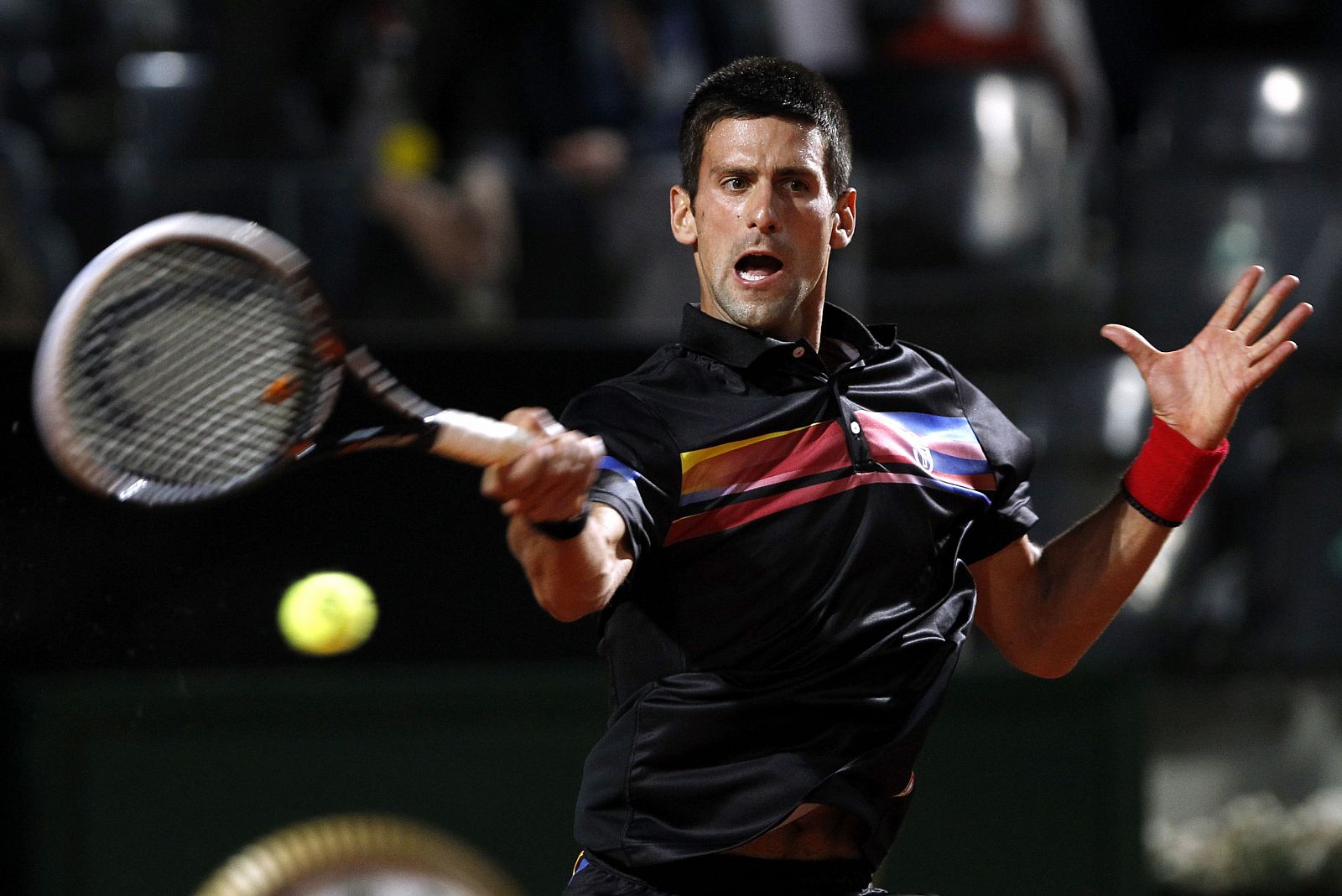 Djokovic durante el partido contra Stanislas Wawrinka