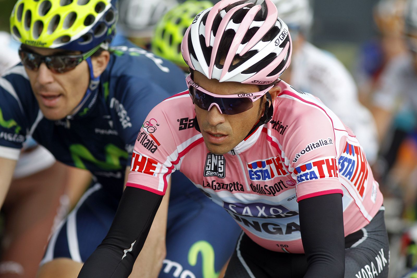 Alberto Contador, con la 'maglia' rosa del Giro.