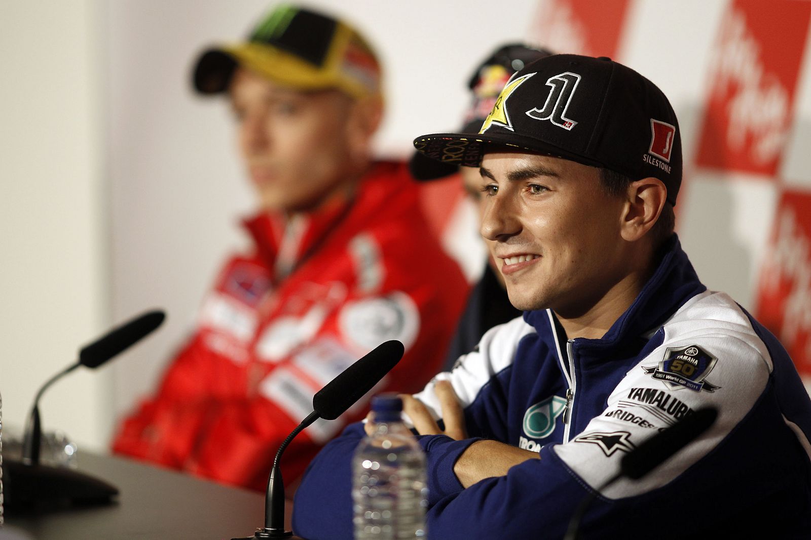 Jorge Lorenzo durante la rueda de prensa previa al comienzo del GP de Gran Bretaña.