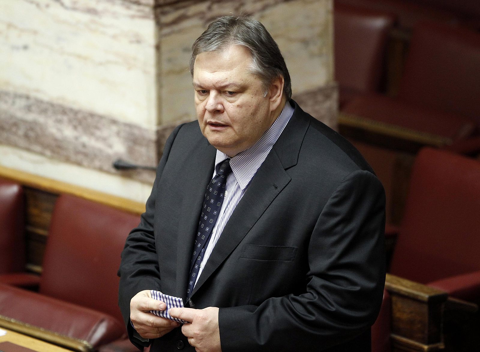 El nuevo ministro griego de Finanzas, durante una sesión parlamentaria