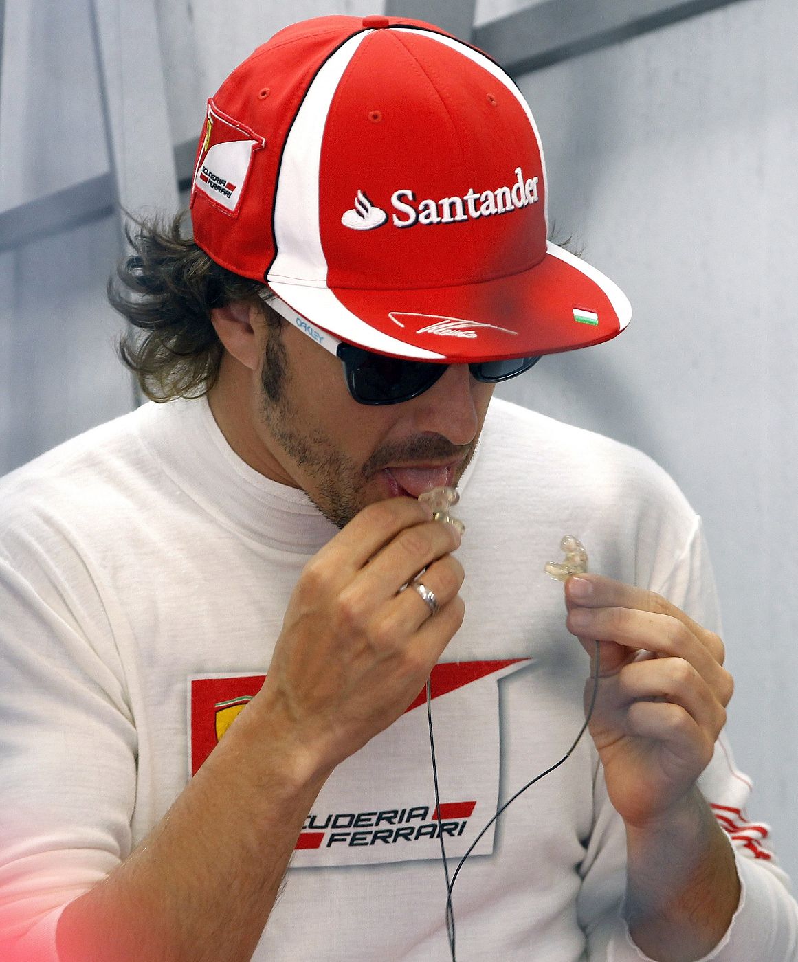Fernando Alonso, en boxes
