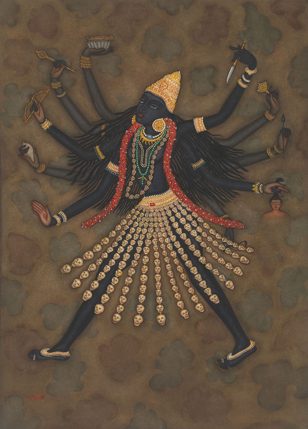 Pintura de Y.G. Srimati titulada 'Kali', 1990, una de las obras incluidas en la exposición del Metropolitan.
