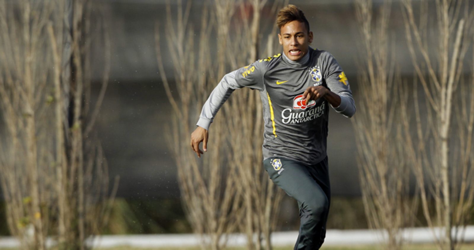 El jugador del Santos Neymar, durante un entrenamiento.