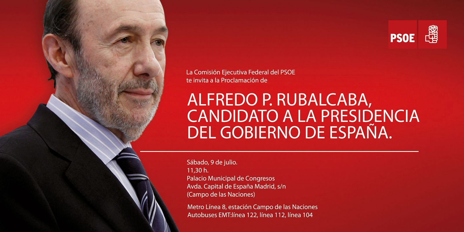 Alfredo P. Rubalcaba, candidato a la presidencia del Gobierno de España