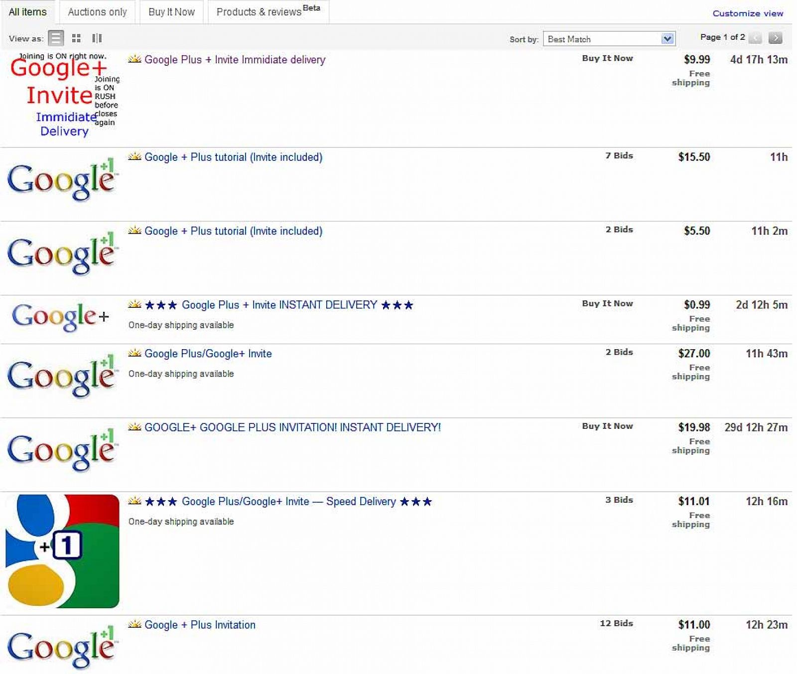 Algunos usuarios han aprovechado la demanda para vender sus invitaciones de Google+ en eBay