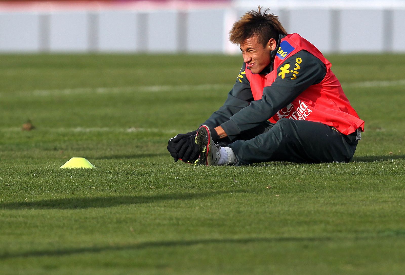 Neymar, durante un entrenamiento con la selección brasileña