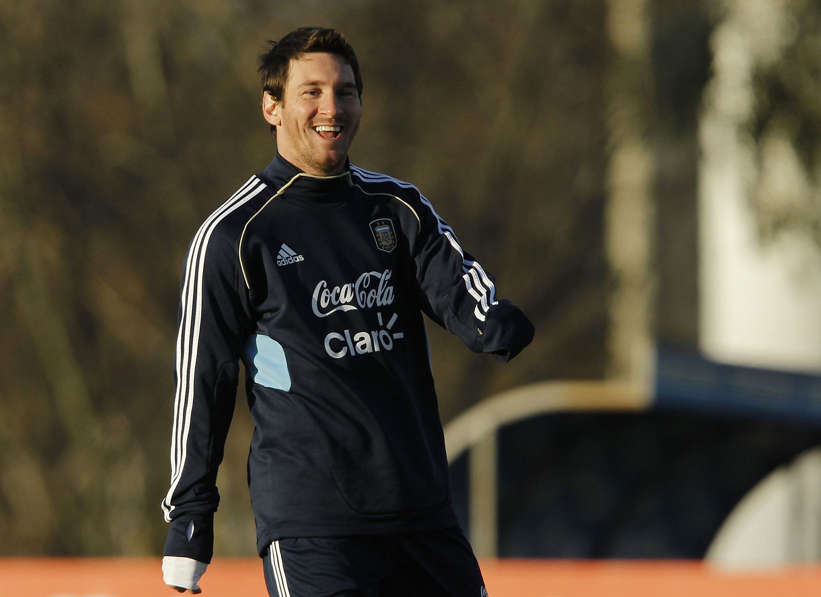 El jugador de Argentina Lionel Messi, en un entrenamiento con Argentina.