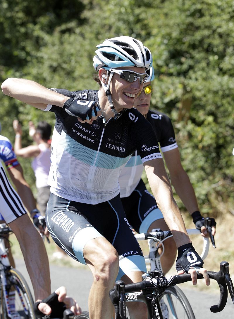 Leopard Trek's Schleck rides during the third stage of the Tour de France 2011 cycling race from Olonne-sur-Mer to Redon