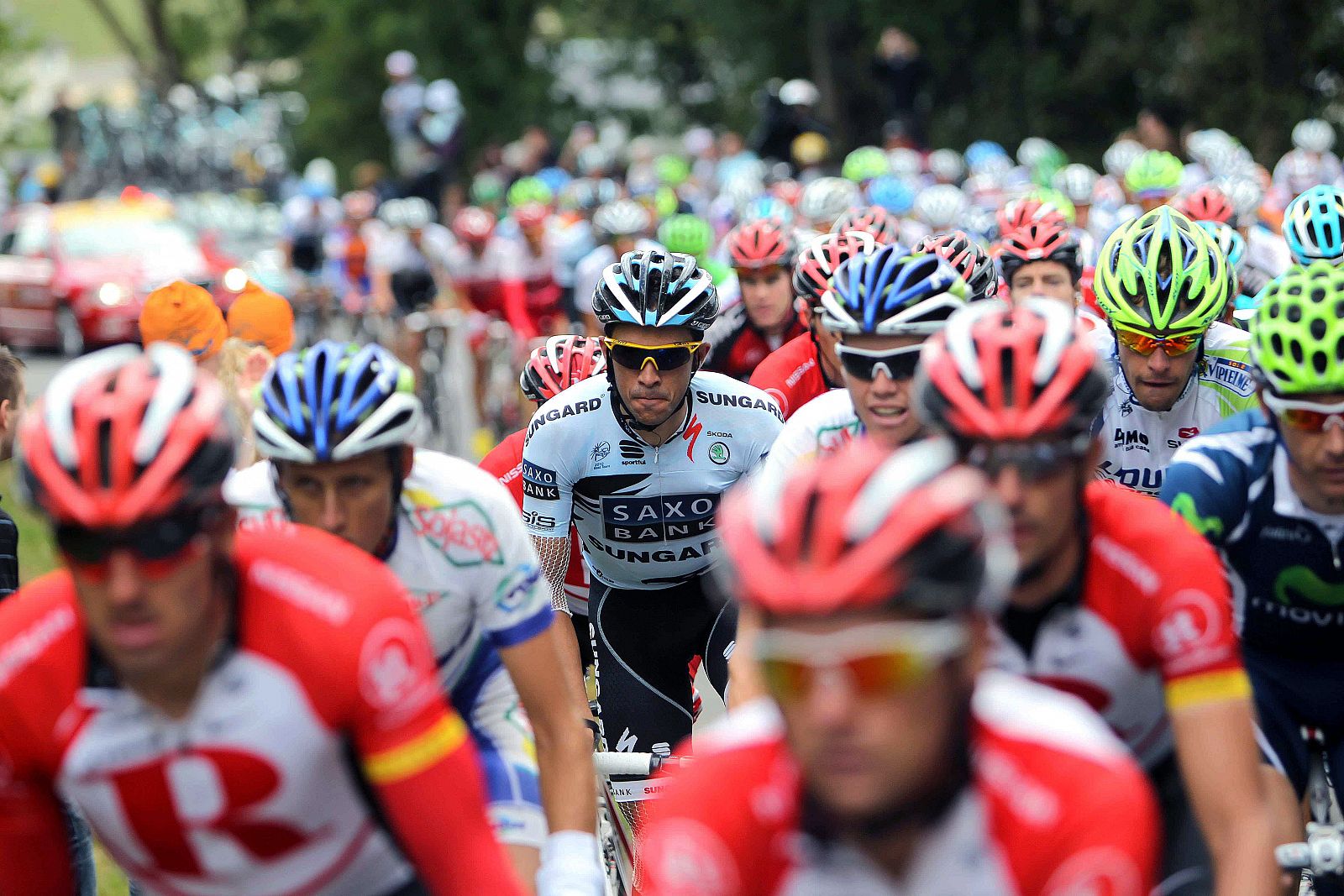 Alberto Contador, del equipo Saxo Bank, durante la sexta etapa del Tour de Francia.