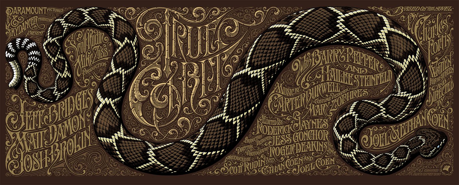 'Valor de ley' (True Grit), por Aaron Horkey. Courtesy Mondo/Alamo Drafthouse