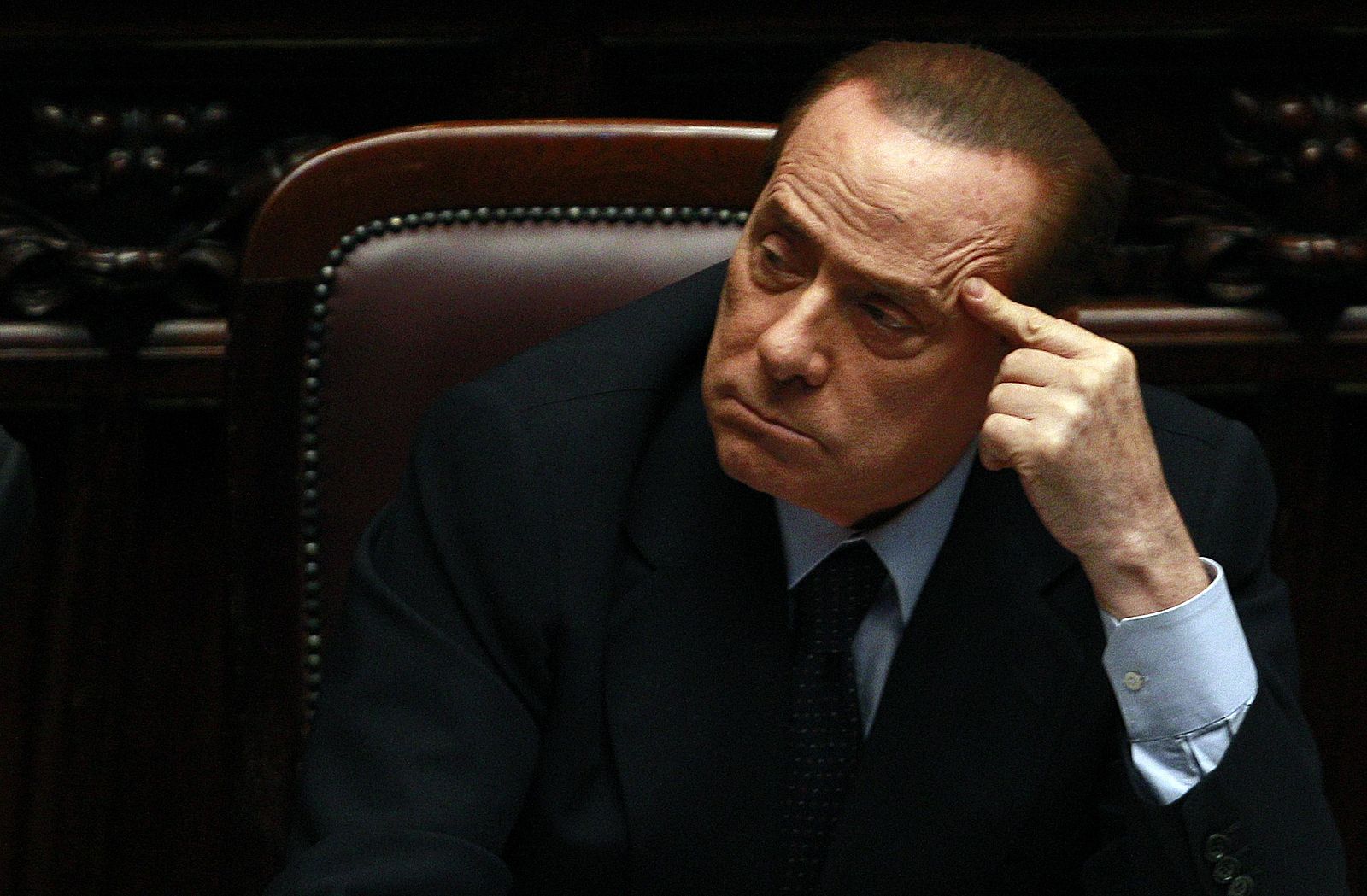 Silvio Berlusconi durante el debate del recorte presupuestario en el Parlamento, el pasado viernes