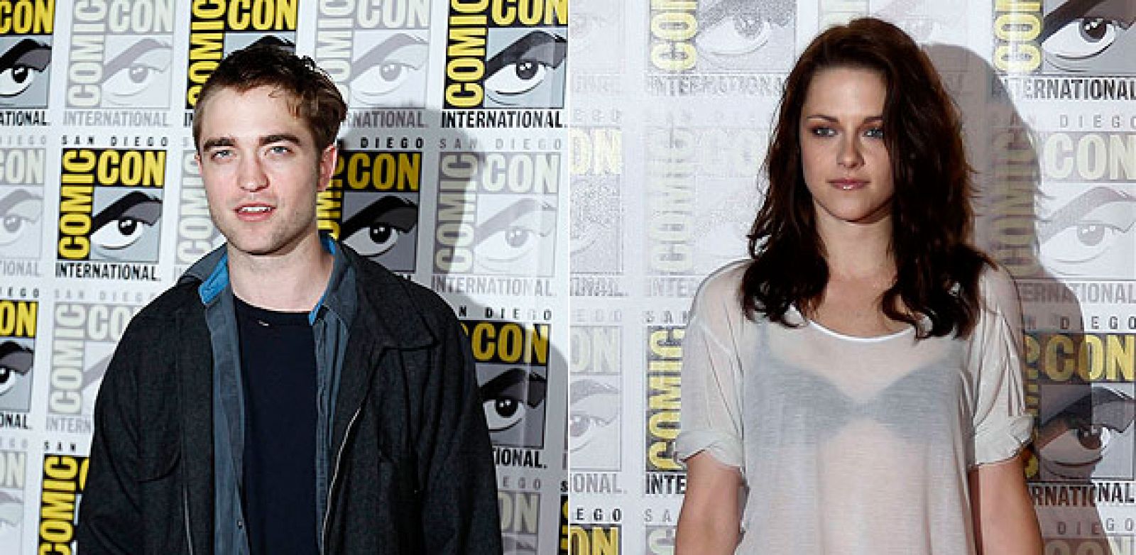 Los protagonistas de 'crepúsculo', Robert Pattinson y Kristen Stewart, en la Comic-Con de San Diego