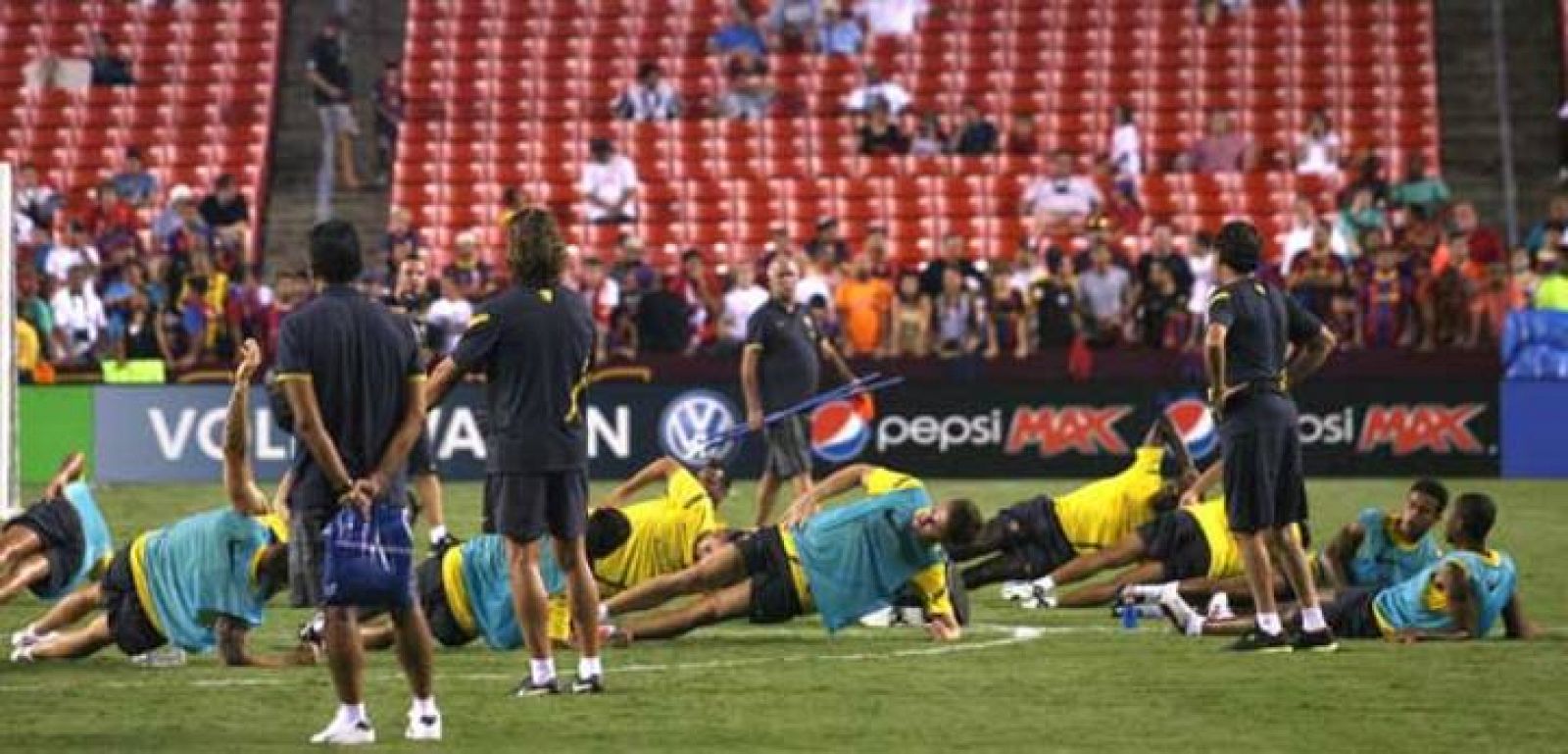 Sesión de entrenamiento del FC Barcelona en Washington.