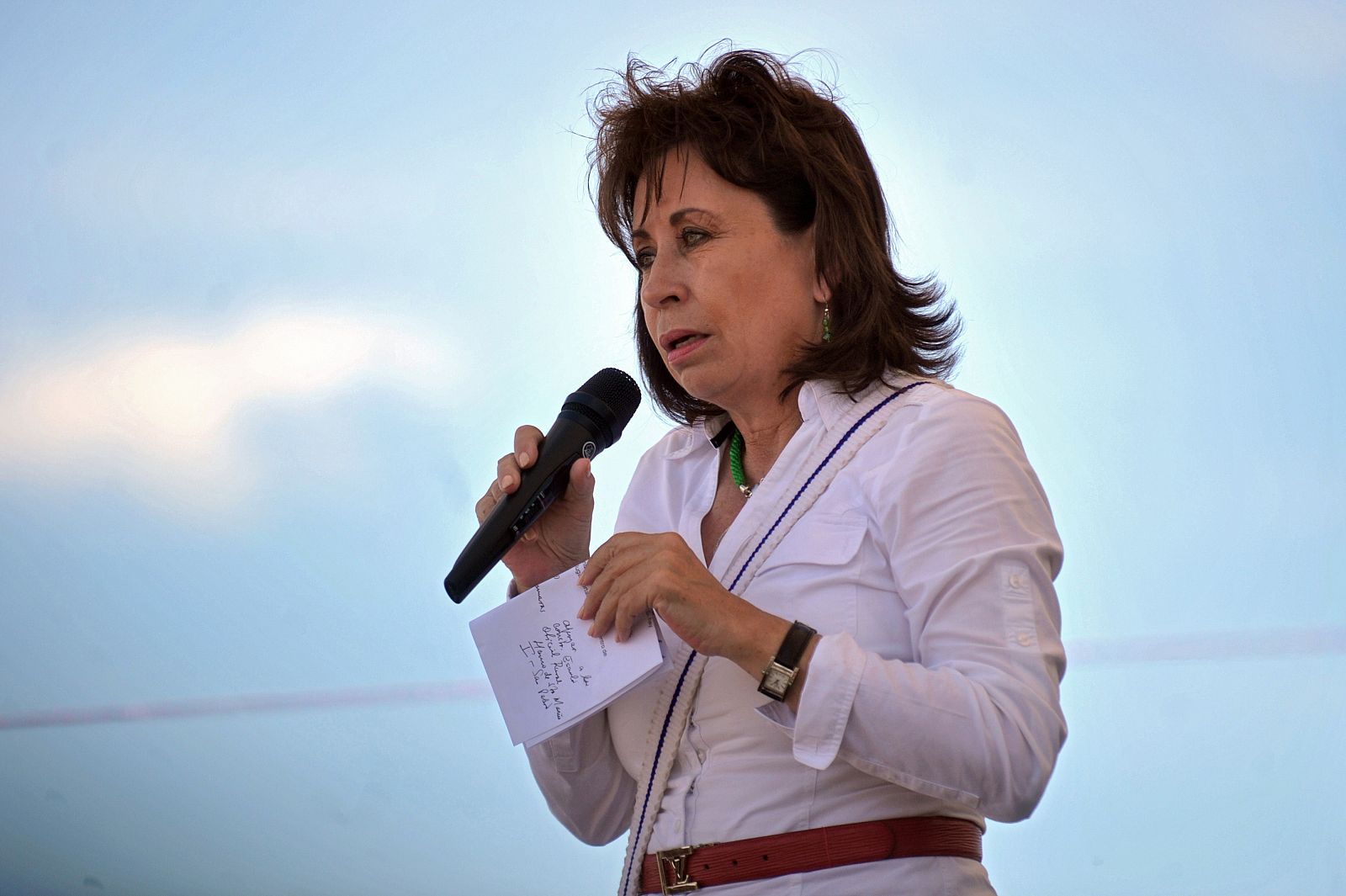 Sanda Torres durante un acto de campaña en Guatemala