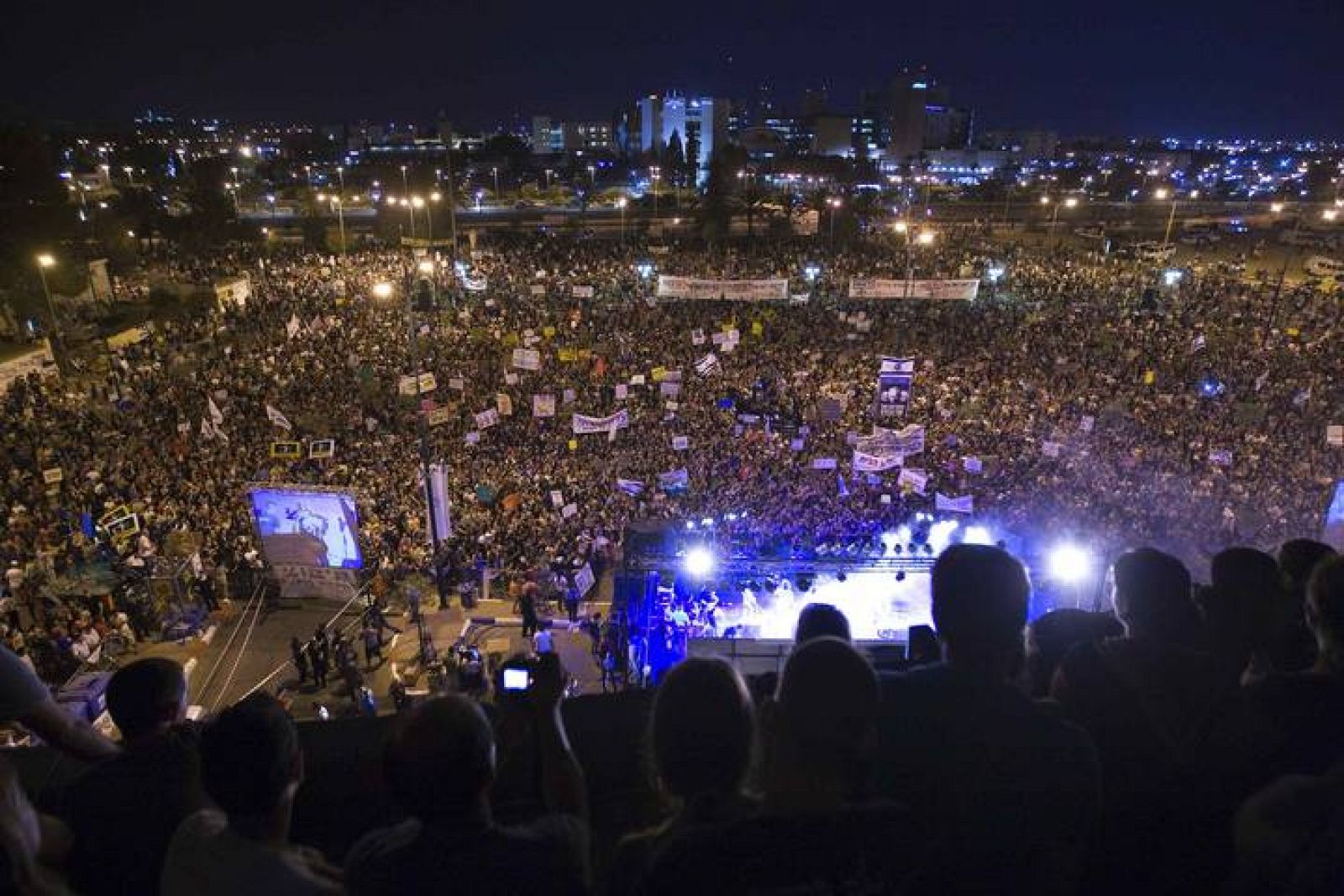 Vista general de la manifestación de 'indignados' en Beer Sheva