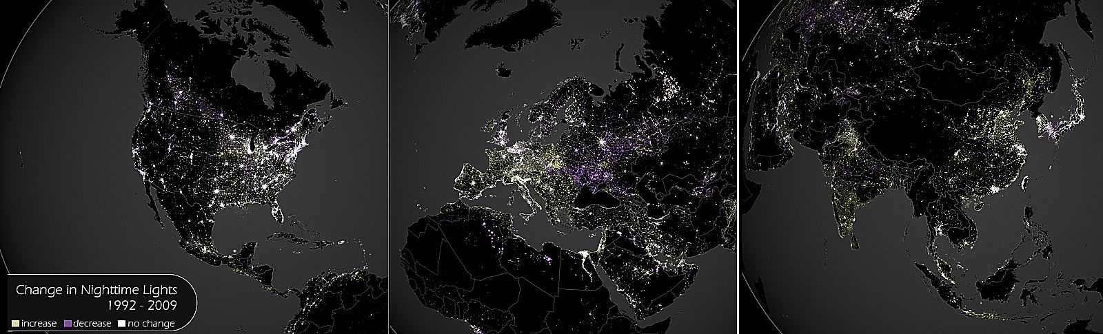 Luces nocturnas alrededor del mundo