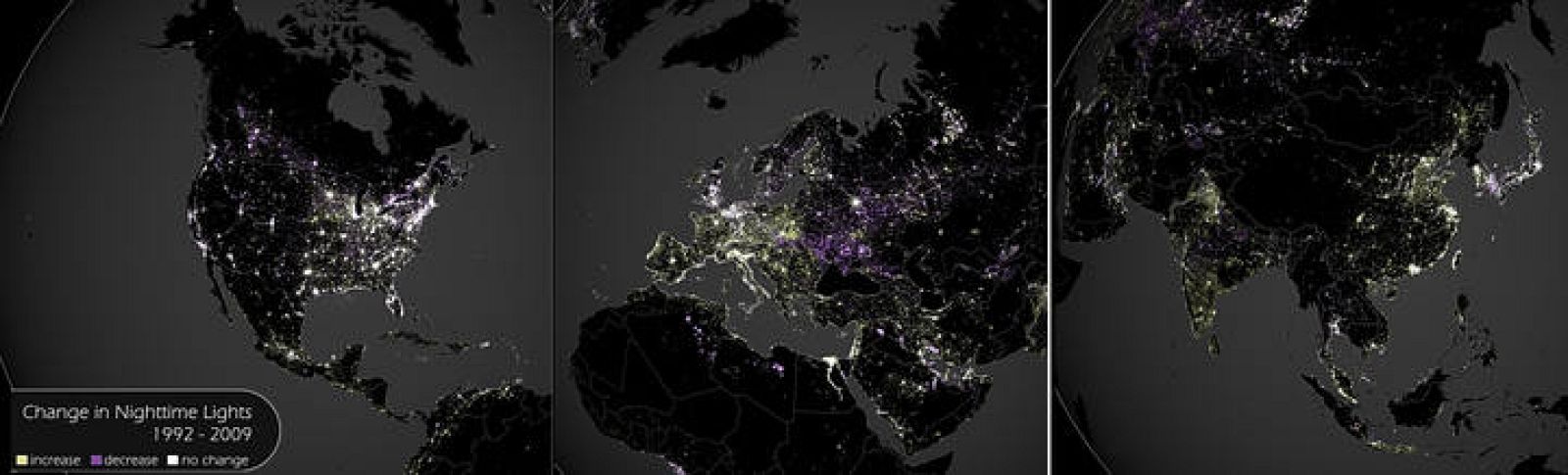 Luces nocturnas alrededor del mundo
