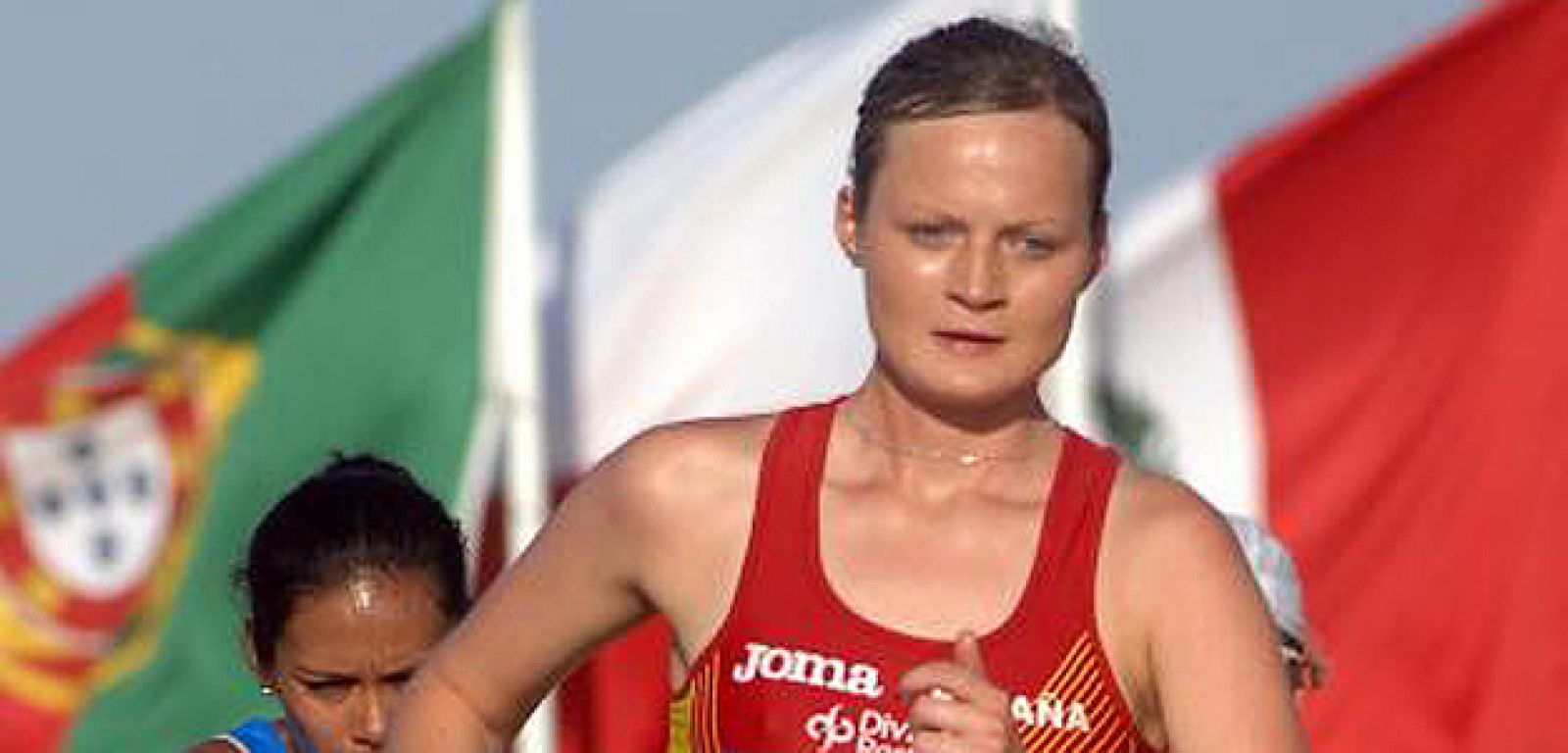 La atleta española Julia Takacs durante la disputa de la prueba de 20 Km. marcha