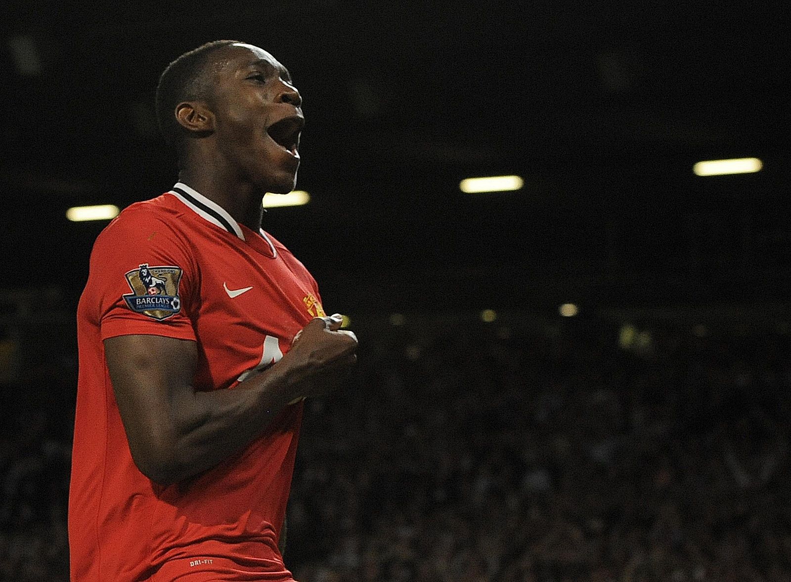 Danny Welbeck celebra el primer tanto del United al Tottenham.